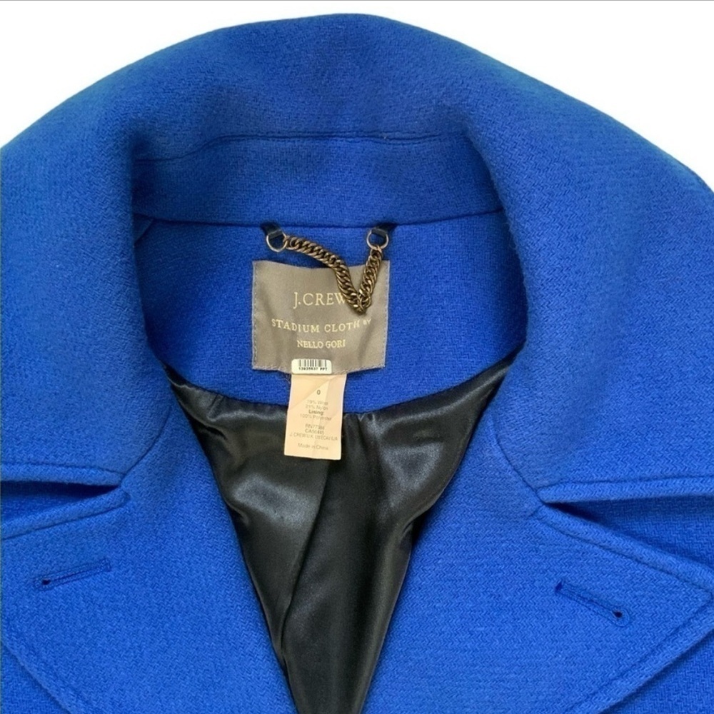 J Crew Stadium Cloth Nello Gori Pea Coat
Cobalt Blue Lined Wool Blend - Picture 10 of 10